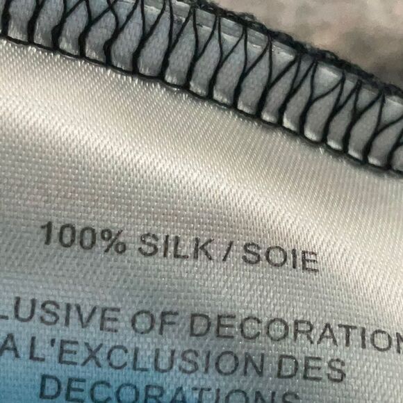 Tory Burch 100% Silk Long Sleeve Black Accent Dress, Small - Picture 5 of 5